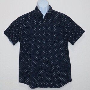 Lee* Men's Short Sleeve Button Down Curved Hem Chest Pocket BOHO Shirt~ Size‎ XL